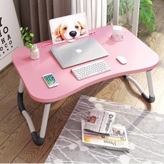 조앤홈 접이식 노트북 테이블 베드트레이 일반형, 핑크