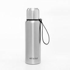 冷熱兩用真空保溫瓶, 銀色, 1L, 1個