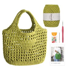 Yarna 三角針織網袋DIY套組, 06黃綠, 1組