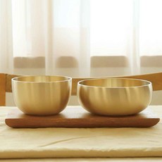 놋향 방짜유기 1인 밥공기 국대접 세트, 골드, 밥공기 + 국대접, 1세트