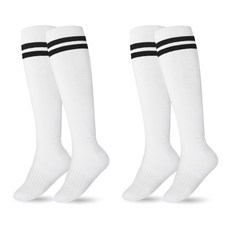 크로커다일 여성용 골프 논쿠션 리나 링글 니삭스 2족 세트 CD213, 화이트, 2개