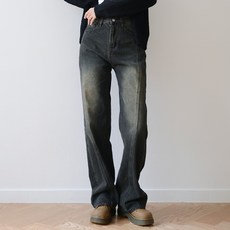 SUBI.JEANS 女款側剪裁水洗寬版牛仔長褲 Short款 SP240