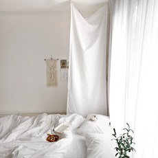 CASA VERDE 棉麻 雙掛環式窗簾 布簾 空間分隔 隔間, 白色