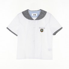 GYOBOKMALL 格子圓領短袖校服襯衫