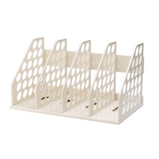 VWY 4단 조립형 심플 책상 파일 서류 책꽂이, 화이트