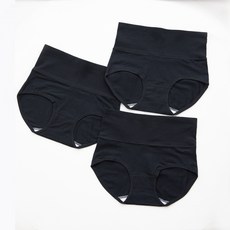 Mellow Mute 棉質遮小腹Y區護理內褲 3件組, 黑色