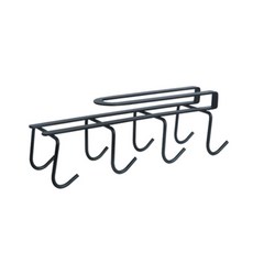 壁掛式多功能置物架, 黑色, 1個