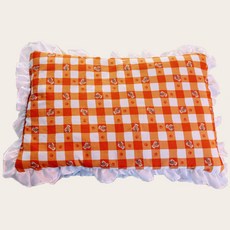 데이소이 고양이 프릴 러블리 쿠션, 05오렌지 체커, 1개
