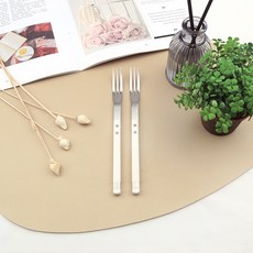 보겐 스퀘어 솔렌 커트러리 디저트포크, 화이트, 2개