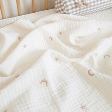 my little daisy 童款星月刺繡柔軟毯子, 象牙白