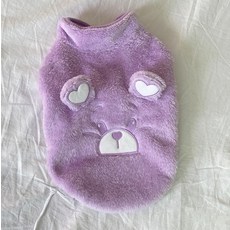 바이담수미 강아지 러브 곰도리 후리스, 퍼플, 1개