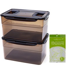 Xeonic 黑色雙把手 Kimjang 泡菜容器 9 升 x 2 件 + 中號袋 2 件套, 9L, 1套