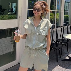 Nanringu女款Usship沙沙聲背心+褲子套裝