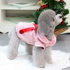 반려동물 윈터 크리스마스 프린세스 원피스, 핑크, 1개