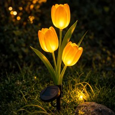 루아즈 LED 야외 정원등 튤립 태양광조명, 노랑