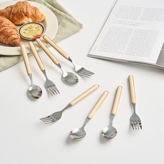 Modern House ON 簡約餐具組, 1套, 奶油黃, 甜點叉(4p) + 甜點匙(4p)
