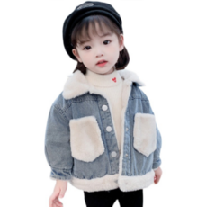 Orange Damul女童款雙口袋牛仔夾克