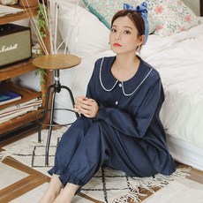 GLAM GONGGAM 女性透氣馬卡龍荷葉邊兩件式睡衣套裝