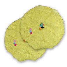 happytool 苧麻拼布飯菜罩 綠色, 2個