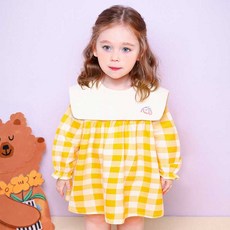 mollimelli 女童格紋方領連衣裙