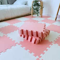 Sonhalmae 嬰幼兒用高級大理石紋安全認證拼圖地墊, 10個, 蜜桃色