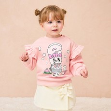 milkmile 兒童款 Esther Bunny 快樂雪花刷毛荷葉邊T恤