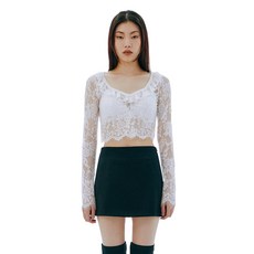 큐리티 여성용 C 레이스 러플 탑 긴소매 틴셔츠