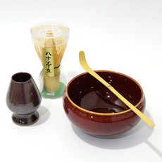 말차도구 4종 세트, 1세트, 레드 말차볼, 차선, 차시, 차선꽂이