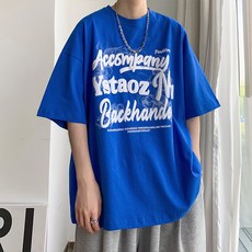 블랙101 남성용 슬리오즈 캐쥬얼 오버핏 반팔티 B235MF00806