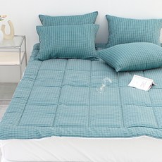 CHOUETTROOM 可整件水洗 Gabi 人造絲床墊保潔墊, 綠色