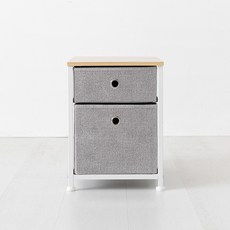 마켓비 NOVEN 패브릭 미니서랍장 300400 A형, 라이트그레이, 2단