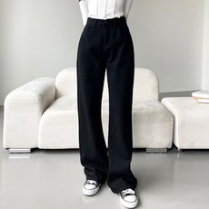 잘빠진 여성용 칸 코튼 롱 일자 팬츠