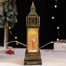 瑪西萬壽菊聖誕時鐘塔音樂盒, B聖誕老人, 10.5 x 10.5 x 37.9 cm