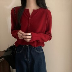 아이엠몽 여성용 누에나 베이직 니트 긴팔 가디건