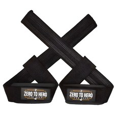 ZERO TO HERO 防滑健身舉重護腕握力拉力帶 Type1BLACK, 1組, Type1 黑色
