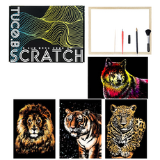 TUCO.B A4刮刮畫紙畫框組, 野生動物園, 1個