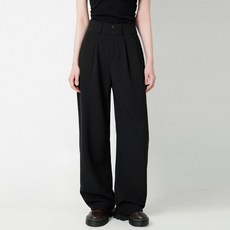 Cotton Closet 女款 短版/長版 雙釦 壓褶 彈性 鬆緊帶 西裝褲