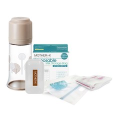 MOTHER-K 嬰兒免洗奶瓶禮品組, 米色, 1組