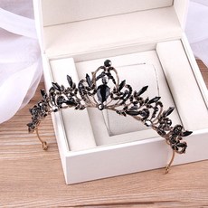 Estella 自助婚紗 復古水晶髮帶 aav169, 黑色, 1個