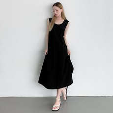 VAN AKE 蝴蝶結傘狀無袖連身裙