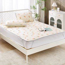 FOCA 天然乳膠冰絲涼蓆 + 枕套 2個, 清新柑橘, 1cm