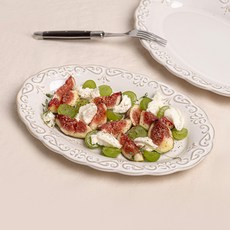 올리브 로망스 빈티지 엔틱 타원접시, 혼합색상, 1개