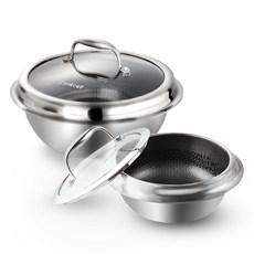 Cookcell IH 釜鍋 16cm + 22cm + 玻璃蓋 16cm + 22cm + 矽膠把手 套組, 黑色, 1組