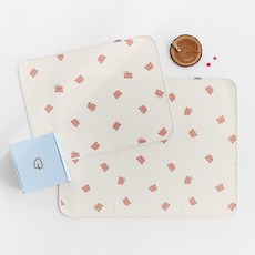 moms nature 嬰幼兒用 竹製 Bambu Bambu 雙面防水墊 兩面 Benny 套組, 混合顏色, 1套