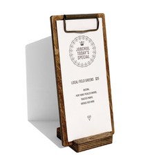 Jobchul Craft Clipboard Project 附木製支架 復古辦公室原木帳單夾, 1個