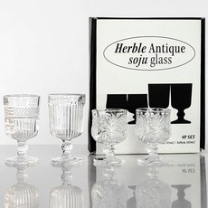 here isnot acafe. 復古高腳杯感性直筒Hubble燒酒杯4件組, 1套, 透明