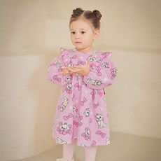 mollimelli 女童迪士尼瑪麗貓荷葉邊蝴蝶結連身裙
