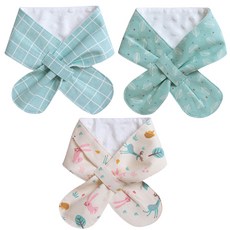 Bebechat 兒童冬季格紋葉子森林圍兜3件組