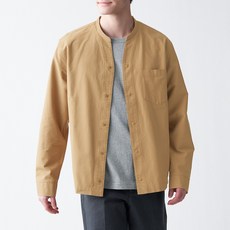 무인양품 남성용 워싱 옥스포드 스탠드 오픈 칼라 셔츠 ACA08A1S