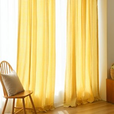 포홈 핸드메이드 파스텔체크 사이즈별 맞춤 커튼 핀형